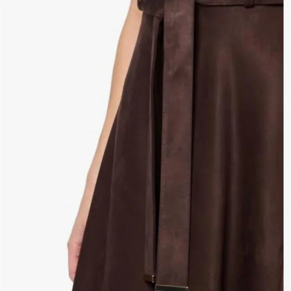 Brand New Calvin Klein Women's Slvless Chocolate Suede Aline Dress - Picture 3 of 15